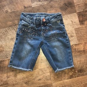Girls jean shorts.